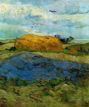 ヴィンセント・ヴァン・ゴッホ Painting - 雨空の下の干し草の山 フィンセント・ファン・ゴッホ